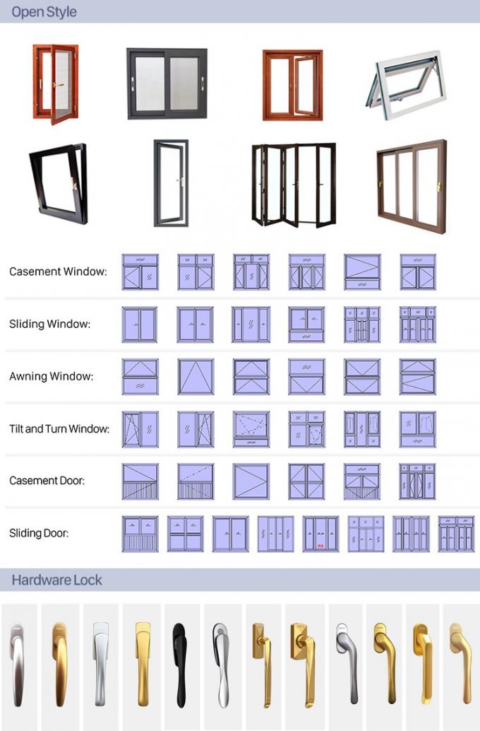 분말 코팅 알루미늄 변동 윈도우 2.3mm-2.5mm 종단면 두께 3