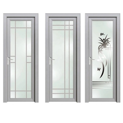 Sound Insulation Aluminum Bathroom Doors Swing Tempered Glass Door