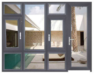 Casement Aluminium Tilt And Turn Windows Horizontal Champagne Color Anodising