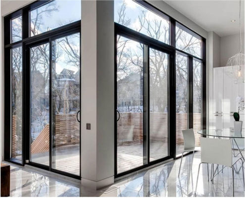 Waterproof Double Glazed Aluminium Sliding Doors Powder Coated