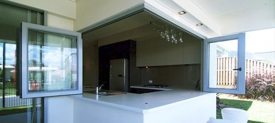 Accordion Aluminium Folding Window Corner Folding Tinted Glass