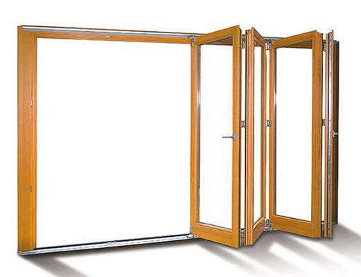 KLUK Aluminium Bifold Doors Laminated Glass Wood Grain For Patio
