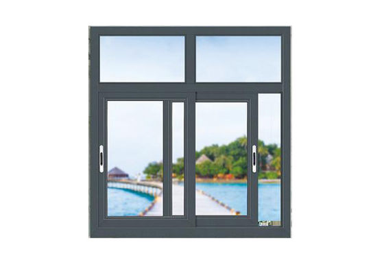 Two Track Aluminium Sliding Windows With Mosquito Net Heat Insulated Glass