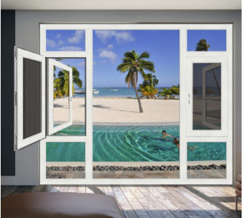 Casement Aluminium Tilt And Turn Windows Horizontal Champagne Color Anodising