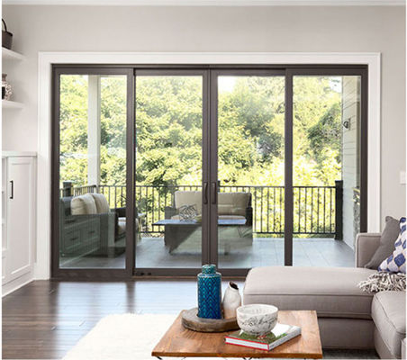 Waterproof Double Glazed Aluminium Sliding Doors Powder Coated