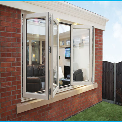 ODM Smooth Folding Glass Windows, Clear Anodised Aluminium Windows