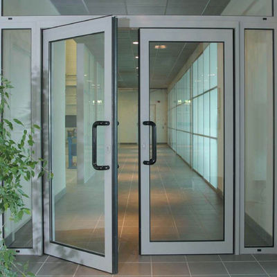 Apartment Aluminum Double Swing Door , Frosted Glass Swing Door Electrophoresis