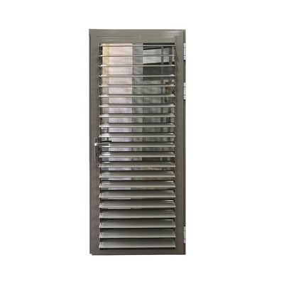 Soundproof Fiberglass Louvered Doors , Grey Aluminium Door With Louvers