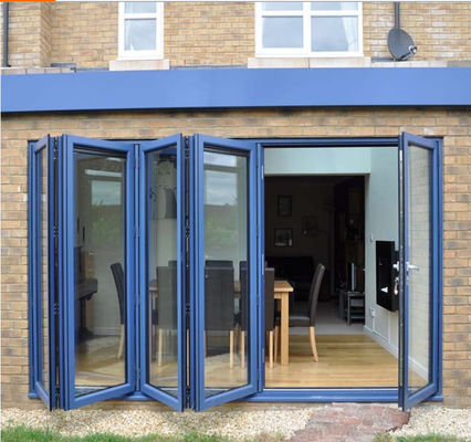 KLUK Aluminium Bifold Doors Laminated Glass Wood Grain For Patio