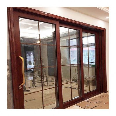 Thermal Break Aluminum Sliding Doors , Three Track Sliding Doors With Aluminum Frame
