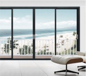 Bulletproof White Aluminum Sliding Doors Standing Impact Glass Prefabricated