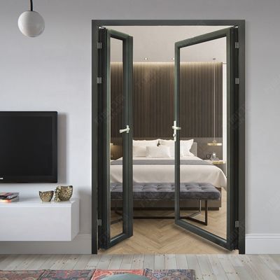 Lightning Protection Aluminium Casement Doors , Double Glazed French Doors