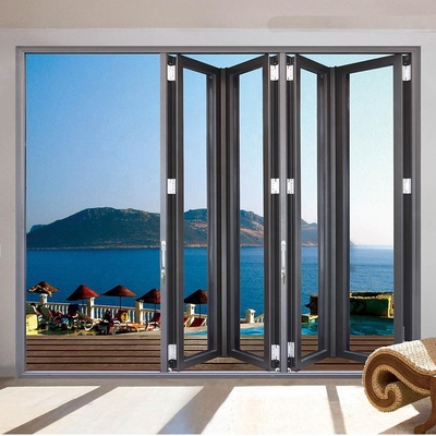 Patio 6063 Aluminium Glazed Folding Accordion Doors Heat Insulation