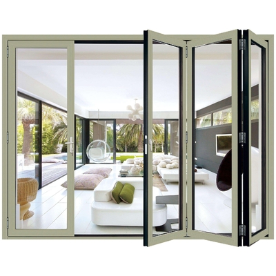 Patio 6063 Aluminium Glazed Folding Accordion Doors Heat Insulation